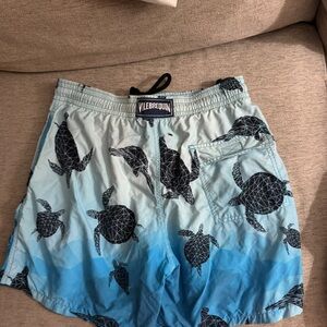 Vilebrequin Aqua and Black Swim Shorts